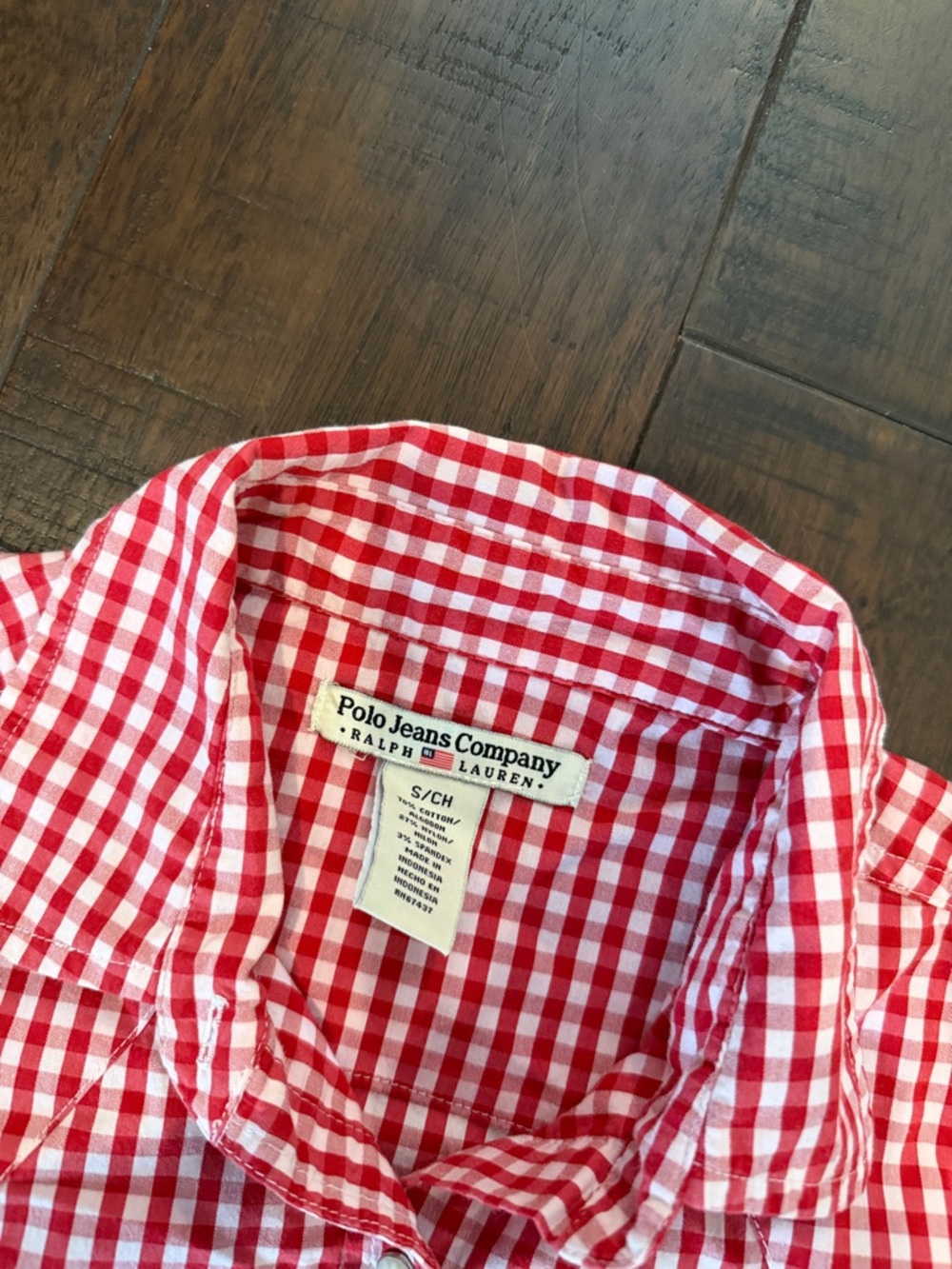 Polo Jeans Company Ralph Lauren Red & White Gingham Shirt - Picture 2 of 3